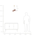 Beliani Lampa Wisząca MASCOTA Jasnobrązowa Lniana Boho 61 cm