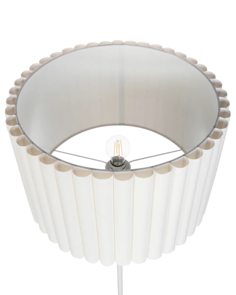 Beliani Lampa podłogowa LOURENS Metal Złamana biel