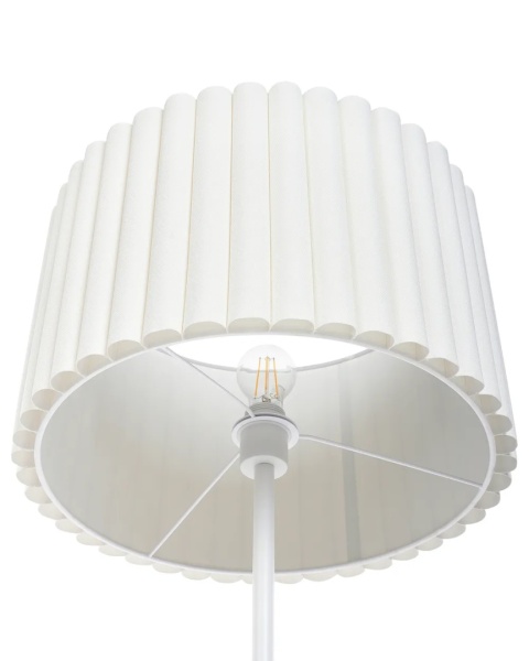 Beliani Lampa podłogowa LOURENS Metal Złamana biel