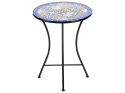 Beliani Stolik bistro CORIANO metalowy z ceramicznym blatem 60 cm czarny