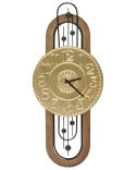 Beliani Zegar ścienny NOBELIUM złoty metalowy retro vintage 83 cm