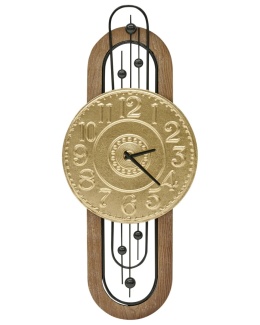 Beliani Zegar ścienny NOBELIUM złoty metalowy retro vintage 83 cm