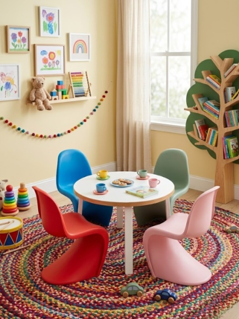 Designerskie Krzesło Dziecięce Beliani JUNIOR S-CHAIR - Niebieskie - Tworzywo ABS