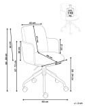 Krzesło biurowe DRYDEN sztruksowe – beżowoszare, regulowane, obrotowe 360°, kółka, ergonomiczne
