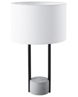 Lampa stołowa REMUS metalowa z betonową podstawą biała