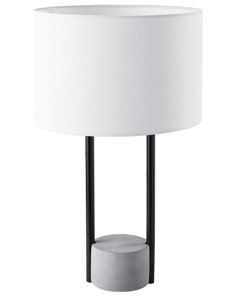 Lampa stołowa REMUS metalowa z betonową podstawą biała