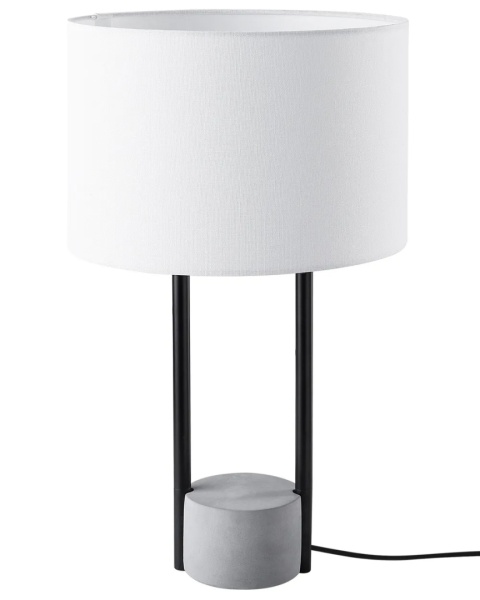 Lampa stołowa REMUS metalowa z betonową podstawą biała