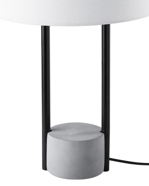 Lampa stołowa REMUS metalowa z betonową podstawą biała