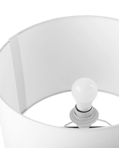 Lampa stołowa REMUS metalowa z betonową podstawą biała