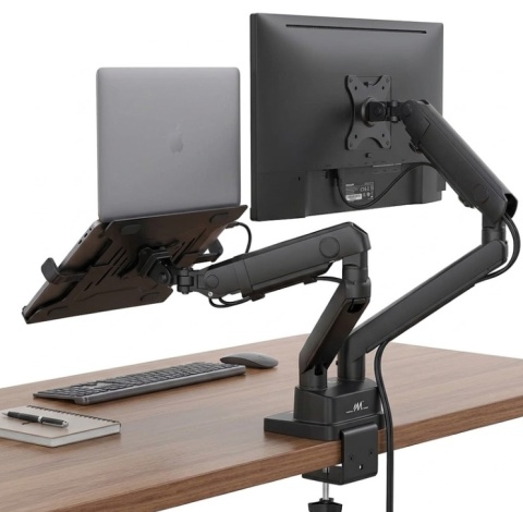 Maclean MC-813 Profesjonalny Uchwyt na Monitor i Laptop ze Sprężyną Gazową