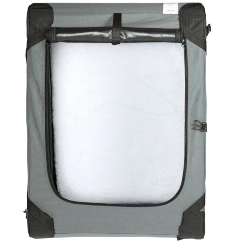 Przenośna Klatka Tekstylna Amazon Basics XL/L – 91x61x61 cm | 4-drzwiowy Kojec | Oxford Cloth | Szary