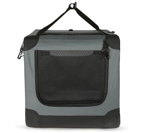 Przenośna Klatka Tekstylna Amazon Basics XL/L – 91x61x61 cm | 4-drzwiowy Kojec | Oxford Cloth | Szary