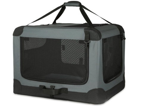 Przenośna Klatka Tekstylna Amazon Basics XL/L – 91x61x61 cm | 4-drzwiowy Kojec | Oxford Cloth | Szary