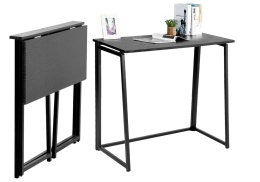 Składane Biurko Komputerowe MEUBLE COSY – 80x40 cm | Czarny Loft | Brak Montażu | Stolik pod Laptopa