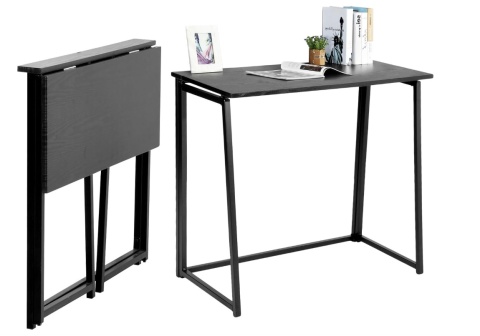 Składane Biurko Komputerowe MEUBLE COSY – 80x40 cm | Czarny Loft | Brak Montażu | Stolik pod Laptopa