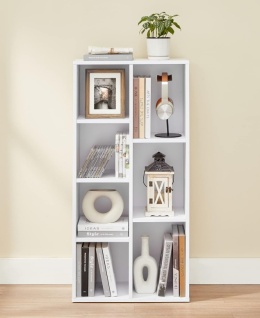 Nowoczesny Regał VASAGLE – 7 Przegródek | Biblioteczka | Szafka RTV | 50x106x24 cm | Biały
