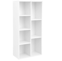 Nowoczesny Regał VASAGLE – 7 Przegródek | Biblioteczka | Szafka RTV | 50x106x24 cm | Biały