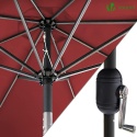 Parasol Ogrodowy VOUNOT 270 cm – Czerwony | Ochrona UV | Z Korbą i Pokrowcem | Składany