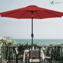 Parasol Ogrodowy VOUNOT 270 cm – Czerwony | Ochrona UV | Z Korbą i Pokrowcem | Składany