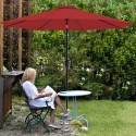 Parasol Ogrodowy VOUNOT 270 cm – Czerwony | Ochrona UV | Z Korbą i Pokrowcem | Składany