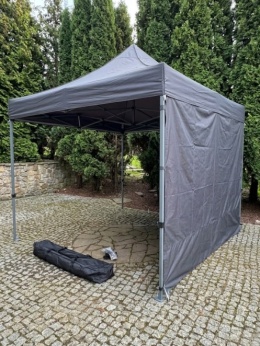 Pawilon Ogrodowy Ekspresowy Pop-Up – 3x3 m | Namiot Imprezowy z Jedną Ścianą | Antracyt | Wodoodporny