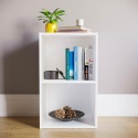 Kompaktowy Regał Vida Designs Oxford – 2 Poziomy | Biały | 54x32 cm | Słupek na Książki i Dekoracje