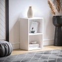 Kompaktowy Regał Vida Designs Oxford – 2 Poziomy | Biały | 54x32 cm | Słupek na Książki i Dekoracje