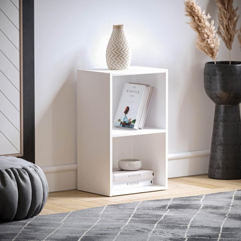 Kompaktowy Regał Vida Designs Oxford – 2 Poziomy | Biały | 54x32 cm | Słupek na Książki i Dekoracje