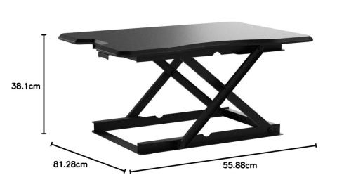 ZINUS Tina Regulowany Konwerter Biurka Stojącego 81 cm – Czarny
