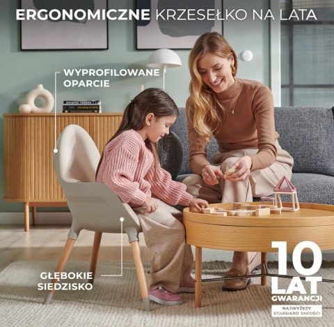 Krzesełko do karmienia Kinderkraft FINI 2 2w1 – Szare (Grey)