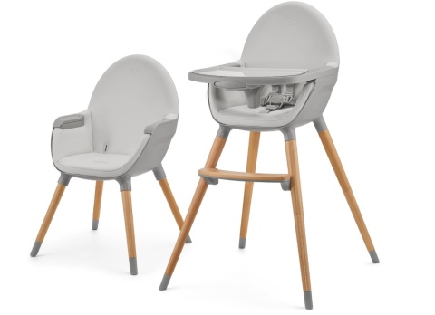 Krzesełko do karmienia Kinderkraft FINI 2 2w1 – Szare (Grey)