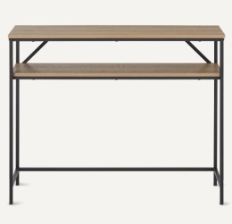 Amazon Basics Konsola Stolik z Półką - Dąb/Metal - 100 x 30 x 80 cm