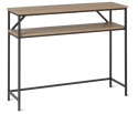 Amazon Basics Konsola Stolik z Półką - Dąb/Metal - 100 x 30 x 80 cm