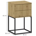 Szafka Nocna 2S-40 Bezuchwytowa - Dąb Artisan - 40 cm