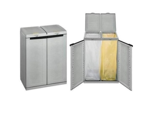Terry Ecocab 2 - Szafka do Segregacji Odpadów - 2 x 110L - Szara