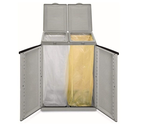 Terry Ecocab 2 - Szafka do Segregacji Odpadów - 2 x 110L - Szara