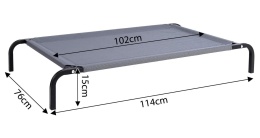 Podwyższone Legowisko dla Psa z Siatką - Szare - 114 x 76 x 15 cm