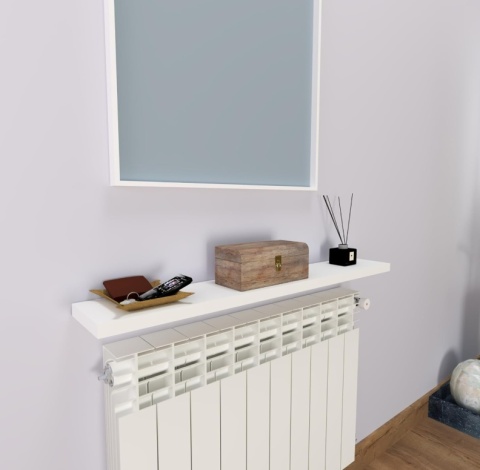 Henor Półka Ścienna z Ukrytym Wspornikiem - Biały Mat - 90 x 20 x 2,5 cm