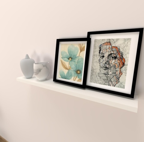 Henor Półka Ścienna z Ukrytym Wspornikiem - Biały Mat - 90 x 20 x 2,5 cm