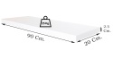Henor Półka Ścienna z Ukrytym Wspornikiem - Biały Mat - 90 x 20 x 2,5 cm