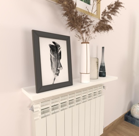 Henor Półka Ścienna z Ukrytym Wspornikiem - Biały Mat - 90 x 20 x 2,5 cm