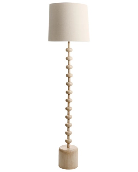 Beliani Lampa Podłogowa KRIOS Jasnobrązowa Metalowa z Abażurem 159 cm