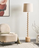 Beliani Lampa Podłogowa KRIOS Jasnobrązowa Metalowa z Abażurem 159 cm