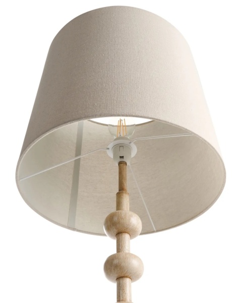 Beliani Lampa Podłogowa KRIOS Jasnobrązowa Metalowa z Abażurem 159 cm
