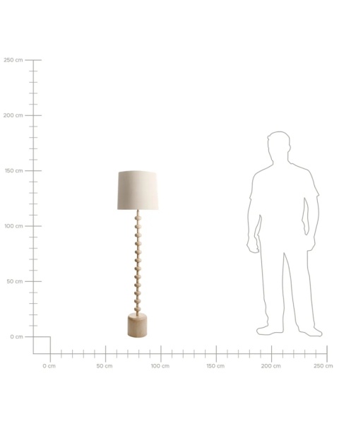 Beliani Lampa Podłogowa KRIOS Jasnobrązowa Metalowa z Abażurem 159 cm