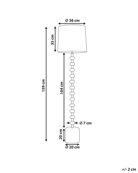 Beliani Lampa Podłogowa KRIOS Jasnobrązowa Metalowa z Abażurem 159 cm