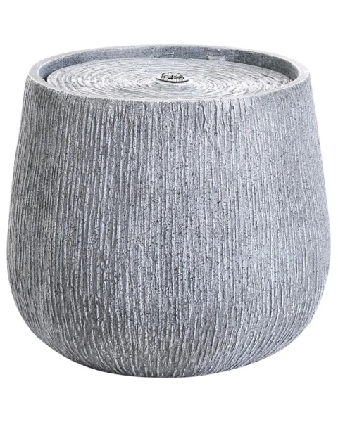 Fontanna ogrodowa LED CASCATA szara – dekoracyjna fontanna zewnętrzna, żywica, 33 cm