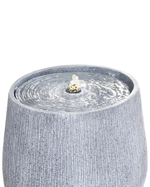 Fontanna ogrodowa LED CASCATA szara – dekoracyjna fontanna zewnętrzna, żywica, 33 cm