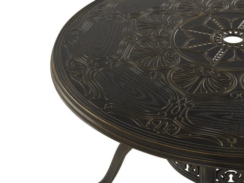 BELIANI SAPRI Stół ogrodowy 100 cm ciemnobrązowy aluminiowy vintage