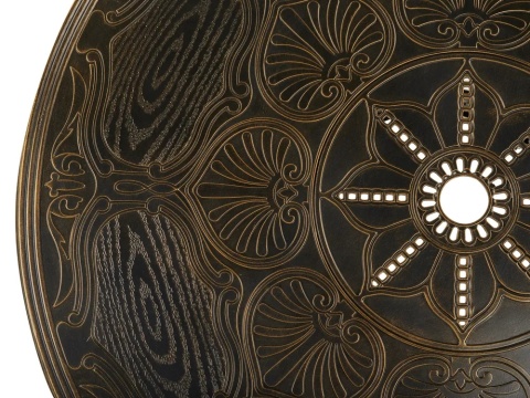 BELIANI SAPRI Stół ogrodowy 100 cm ciemnobrązowy aluminiowy vintage